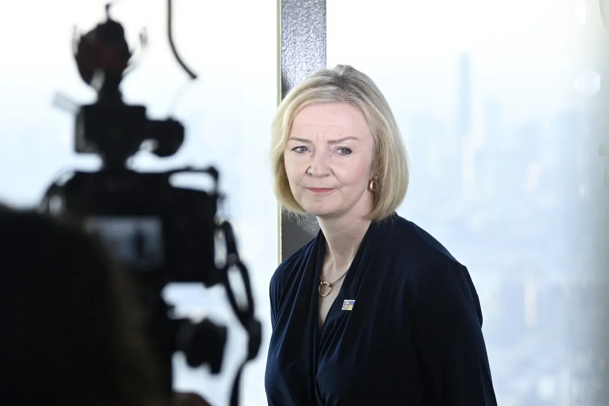 British Prime Minister Liz Truss ahead of a meeting with Danish Prime Minister Mette Frederiksen in Downing Street, London, on Oct. 1, 2022. (Dan Kitwood/Getty Images)