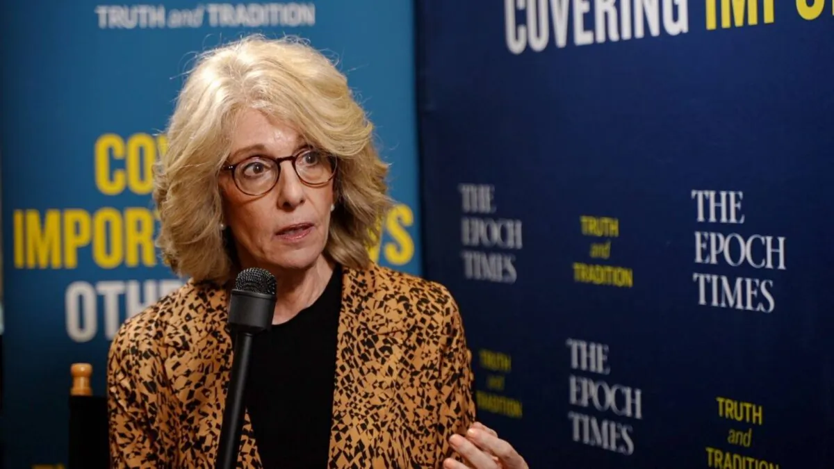 Dr. Miriam Grossman is interviewed on EpochTV’s “Crossroads” program on Sept. 12, 2022. (Screenshot, Epoch TV)