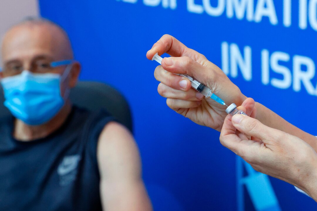 A medic prepares a dose of the Pfizer-BioNTech COVID-19 vaccine in Tel Aviv, Israel, on Jan. 3, 2022. (Jack Guez/AFP via Getty Images)