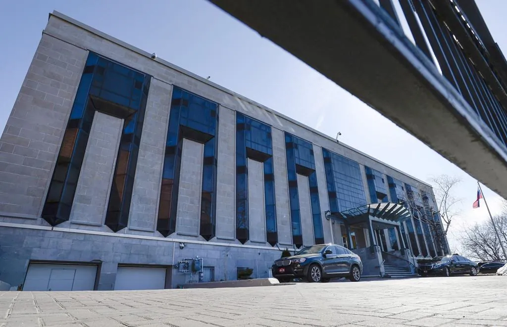 The Embassy of the Russian Federation to Canada in Ottawa on March 26, 2018. (The Canadian Press/Justin Tang)