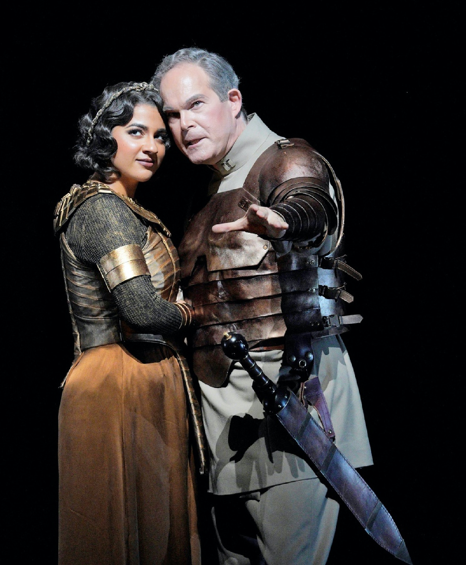 Amina Edris and Gerald Finley played the title roles in John Adams' production of "Antony and Cleopatra" at the San Francisco Opera. 