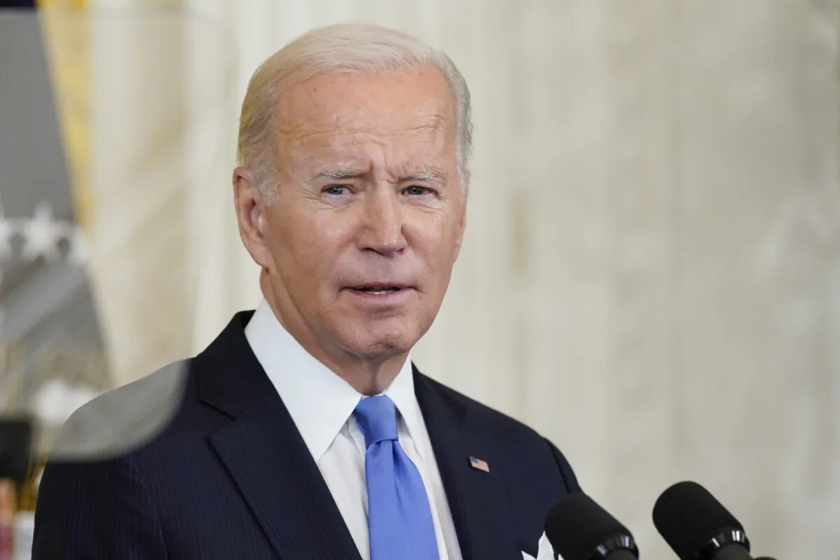 U.S. President Joe Biden speaks during a reception to celebrate the Jewish new year in the East Room of the White House on Sept. 30, 2022. (Susan Walsh/AP Photo)