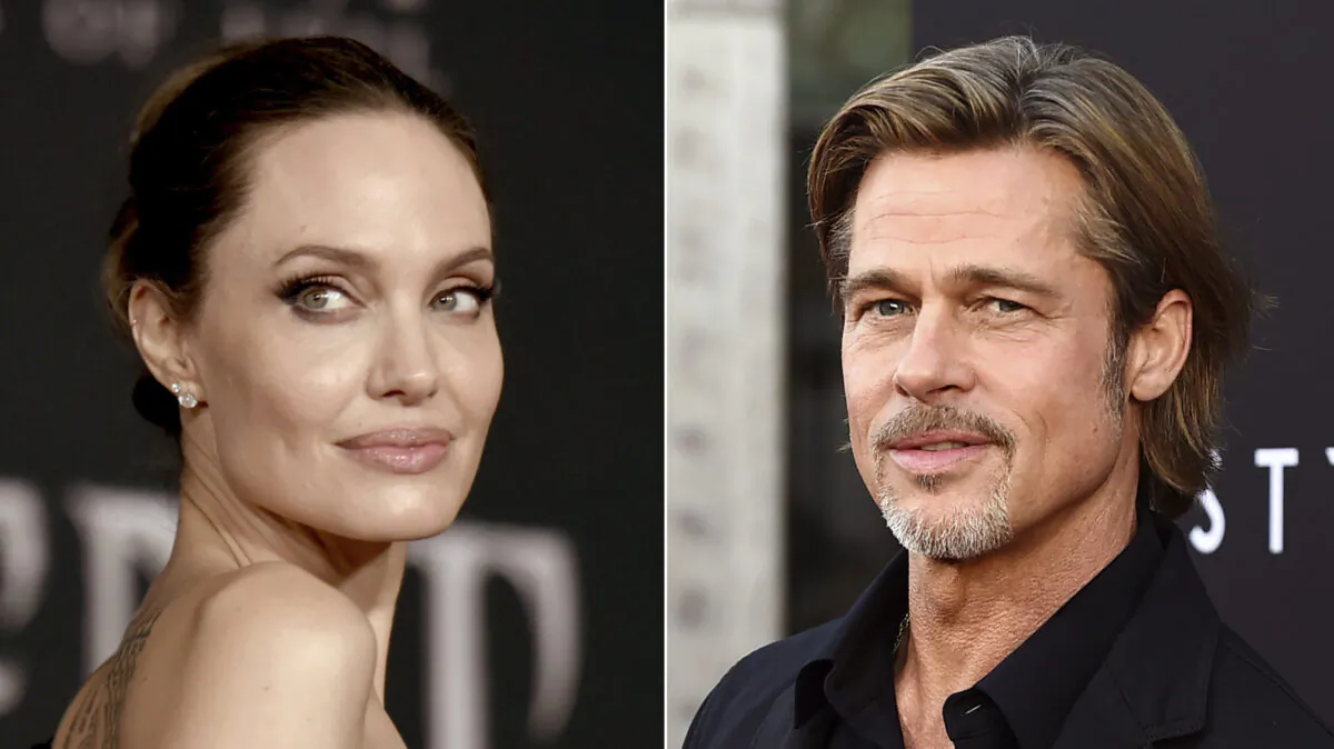 (Left) Angelina Jolie at a premiere in Los Angeles on Sept. 30, 2019. (Right) Brad Pitt at a special screening on Sept. 18, 2019. (AP Photo)
