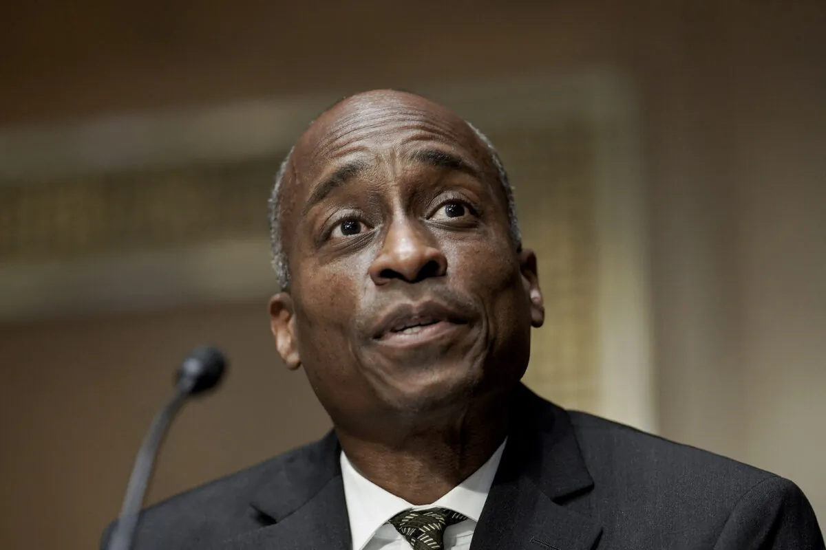 Federal Reserve Governor Philip Jefferson speaks at his confirmation hearing in Washington, on Feb. 3, 2022. (Ken Cedeno/Pool/AFP via Getty Images)