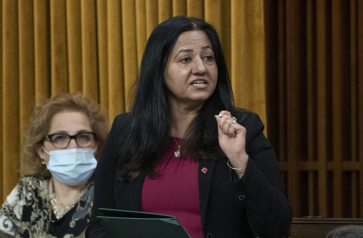 Liberal MP Sonia Sidhu rises in the House of Commons on June 1, 2022 in Ottawa.(The Canadian Press/Adrian Wyld)