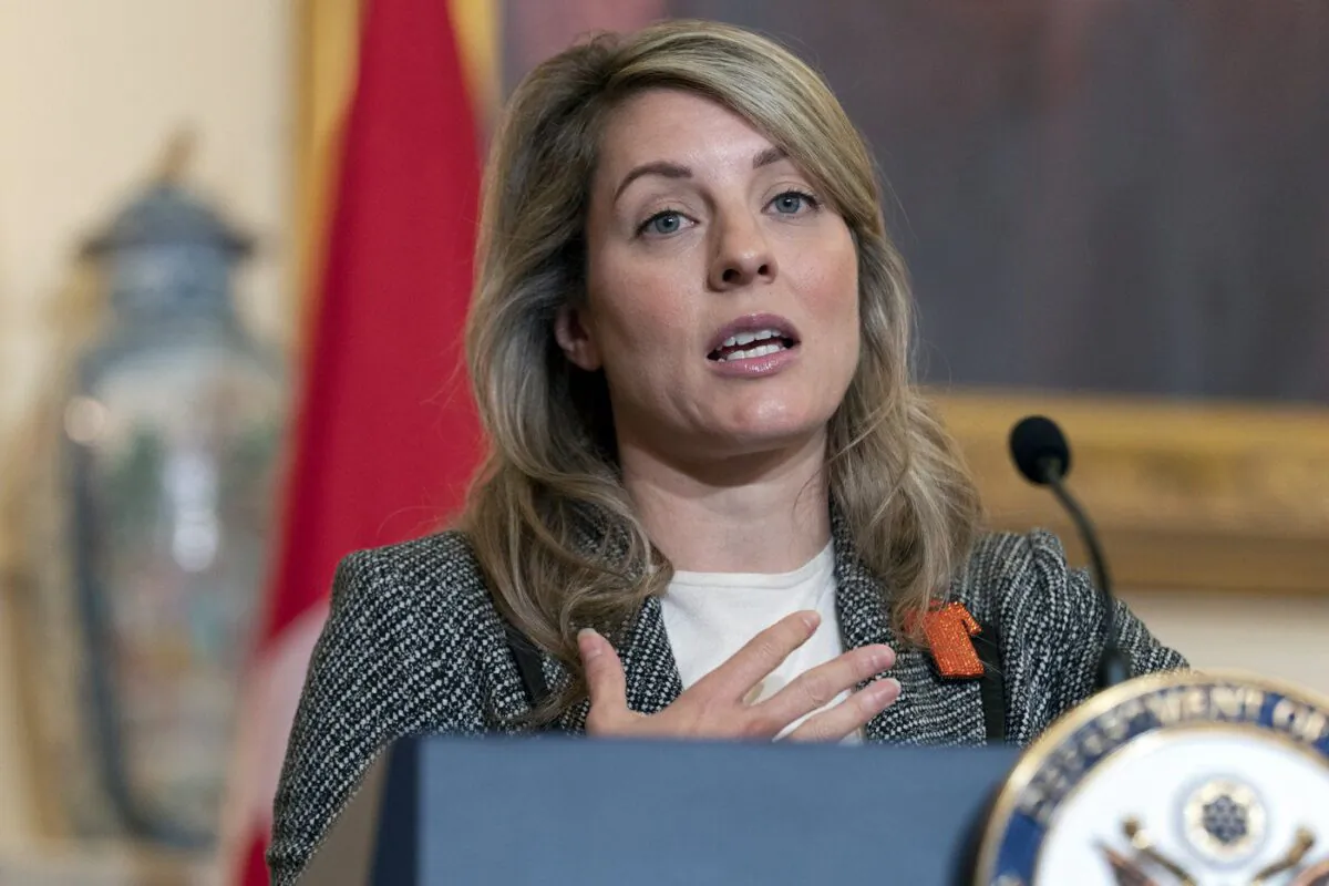 Canada's Foreign Minister Melanie Joly speaks during a news conference with Secretary of State Antony Blinken, Sept. 30, 2022, at the State Department in Washington.(The Canadian Press/Jacquelyn Martin)