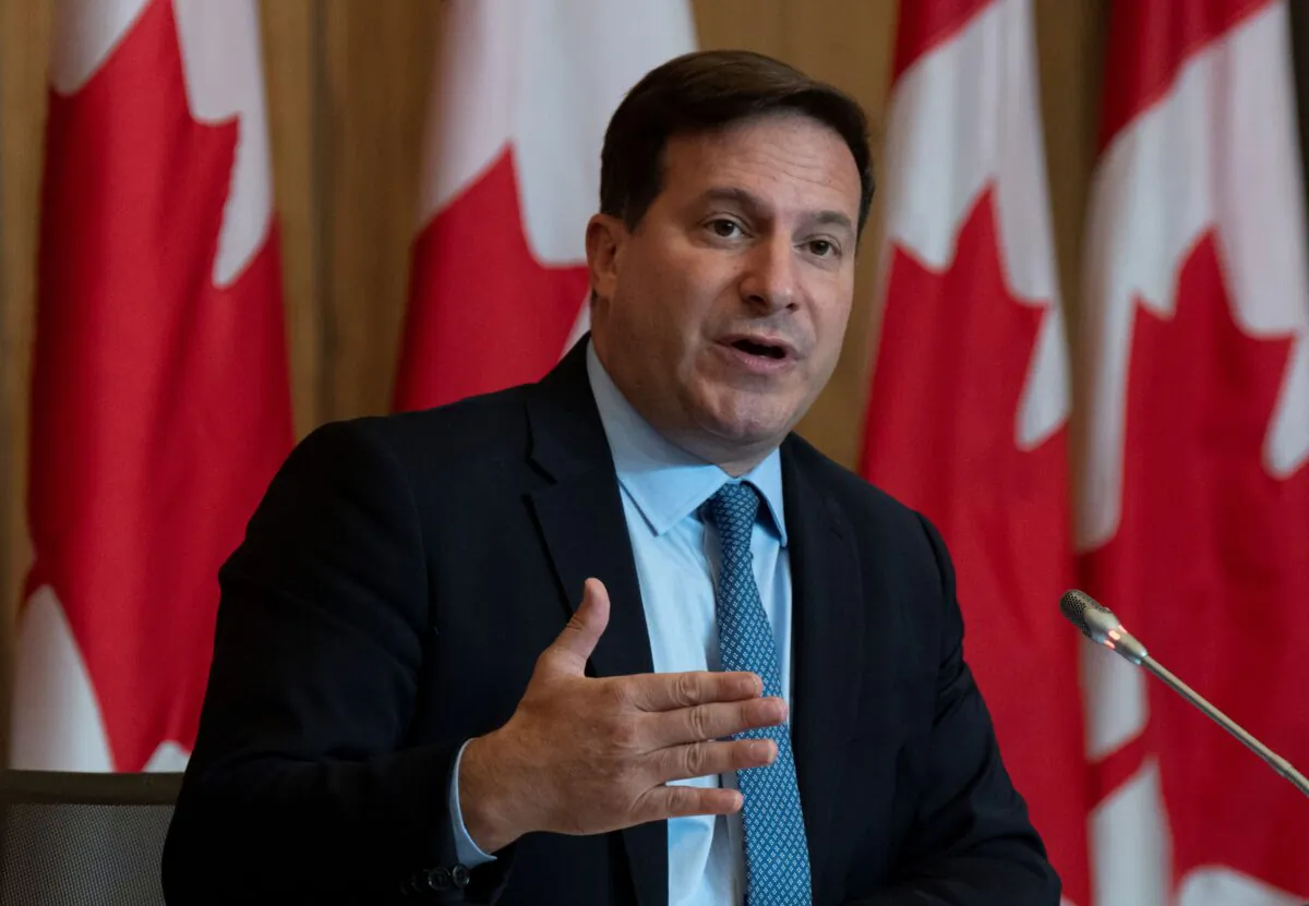 Minister of Public Safety Marco Mendicino speaks at a news conference in Ottawa on Sept. 26, 2022. (Adrian Wyld/The Canadian Press)