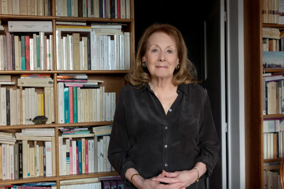 French author Annie Ernaux, the Nobel Prize Laureate in Literature 2022 poses for a photograph. (Francesca Mantovani-editions Gallimard/Handout via Reuters)