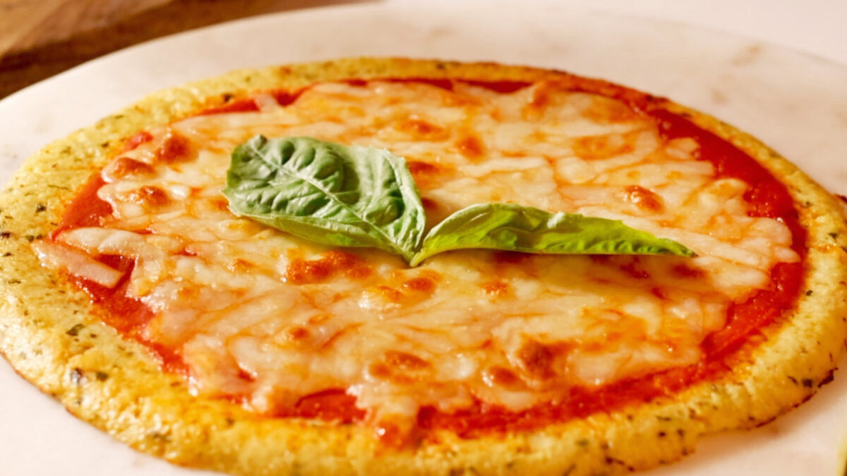 Cauliflower Pizza Crust LowCarb Pizza (Recipe + Video)