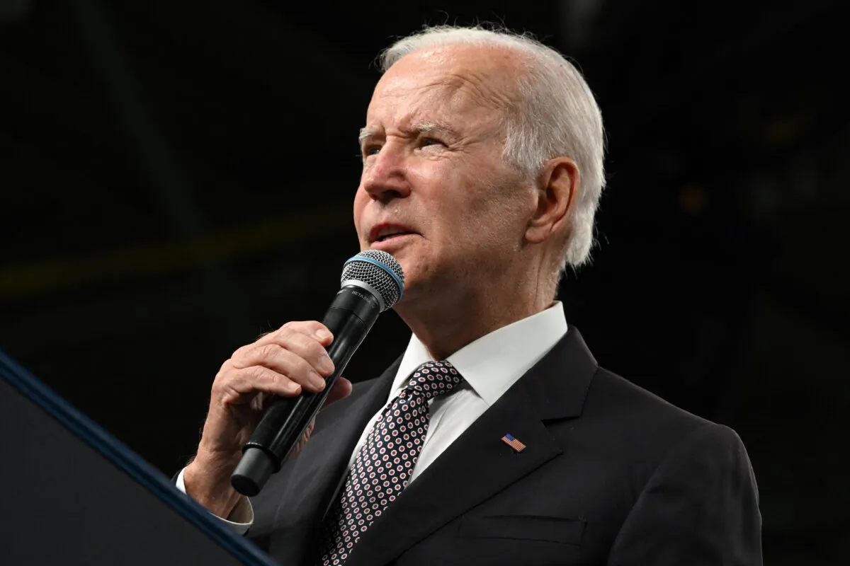 President Joe Biden delivers remarks in Poughkeepsie, N.Y., on Oct. 6, 2022. (Mandel Ngan/AFP via Getty Images)