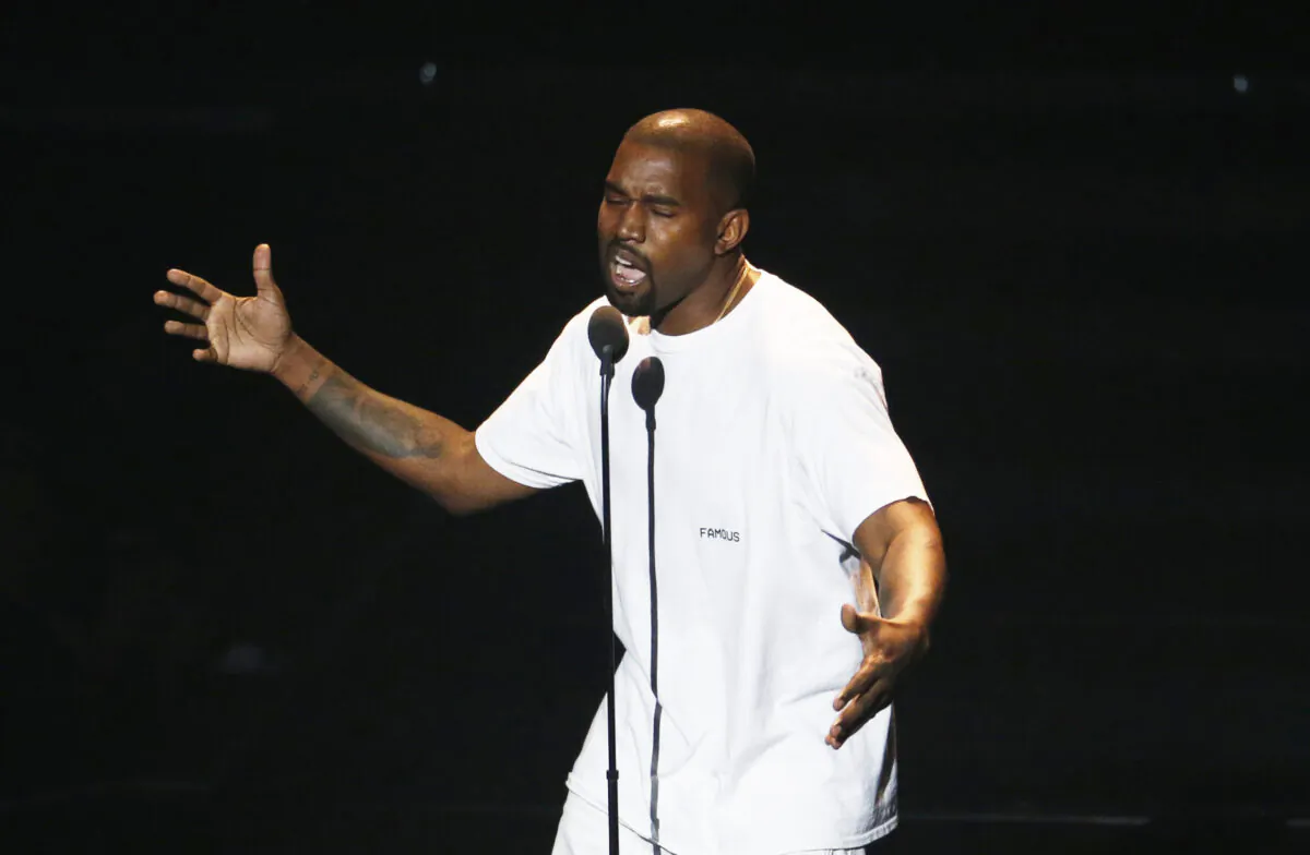Kanye West on stage during the 2016 MTV Video Music Awards in New York on Aug. 28, 2016. (Lucas Jackson/Reuters)