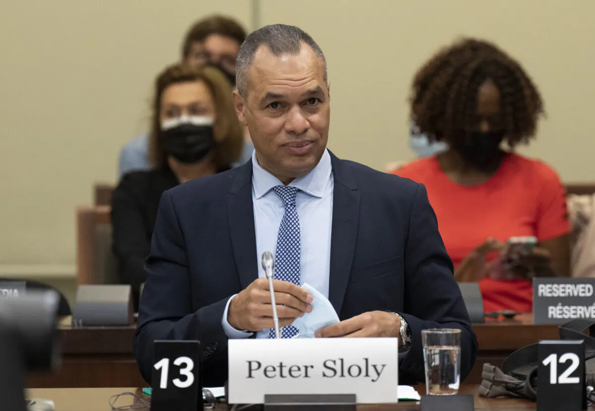 Former Ottawa Police Chief Peter Sloly waits to appear as a witness at the House of Commons Procedures and House Affairs committee in the Parliamentary precinct in Ottawa on June 2, 2022. (Adrian Wyld/The Canadian Press)