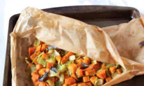 Butternut Squash and Leeks Baked in Parchment
