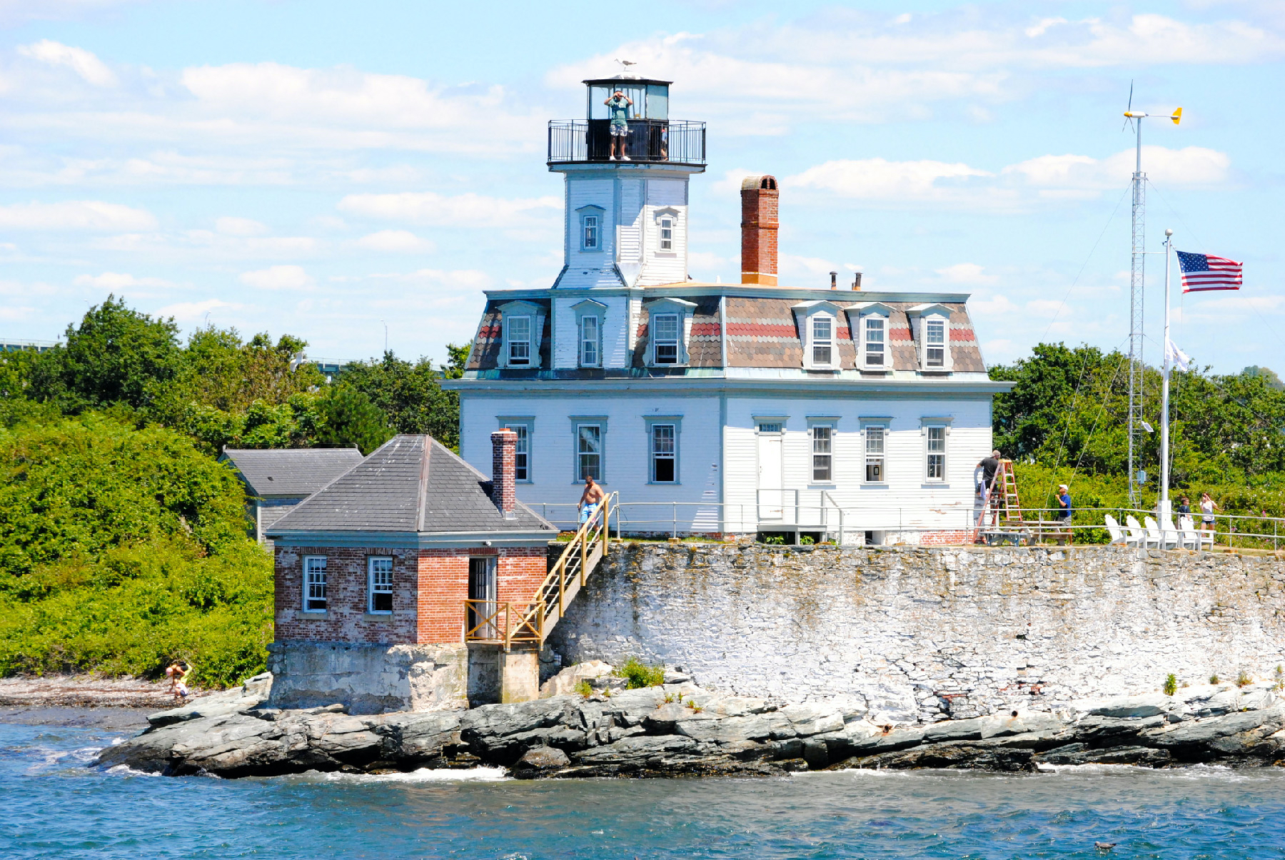 The Rose Island Lighthouse in Narragansett Bay