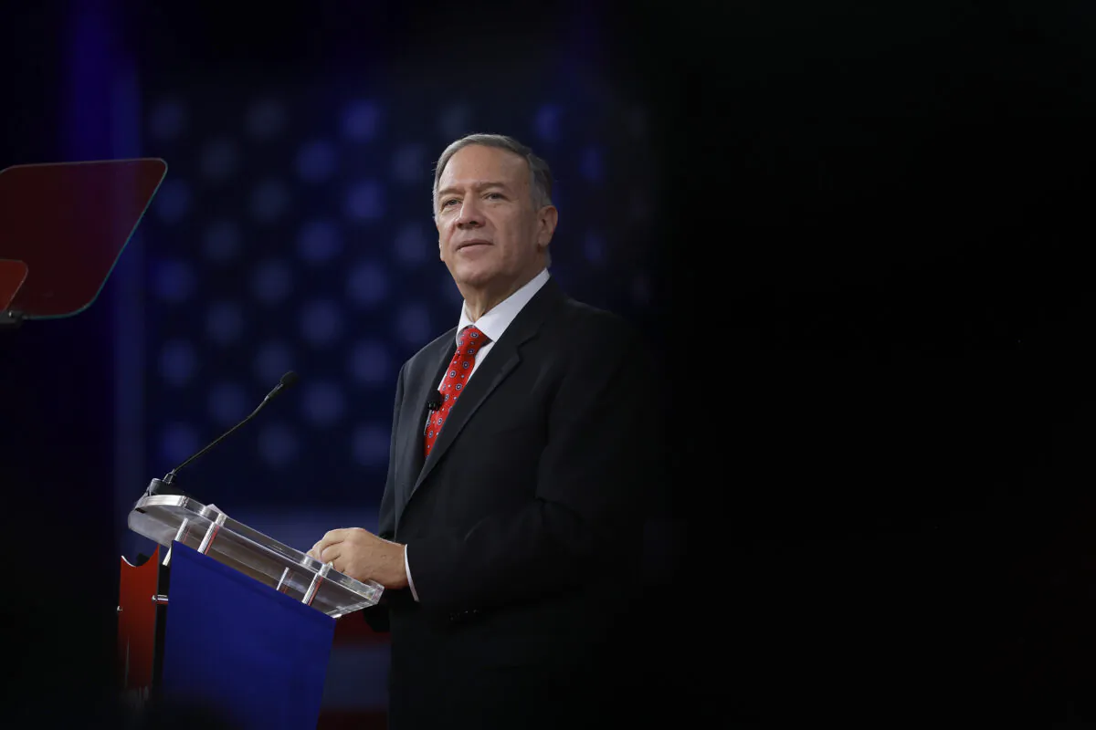 Former Secretary of State Mike Pompeo speaks during the Conservative Political Action Conference (CPAC) at the Rosen Shingle Creek in Orlando, Fla., on Feb. 25, 2022. (Joe Raedle/Getty Images)