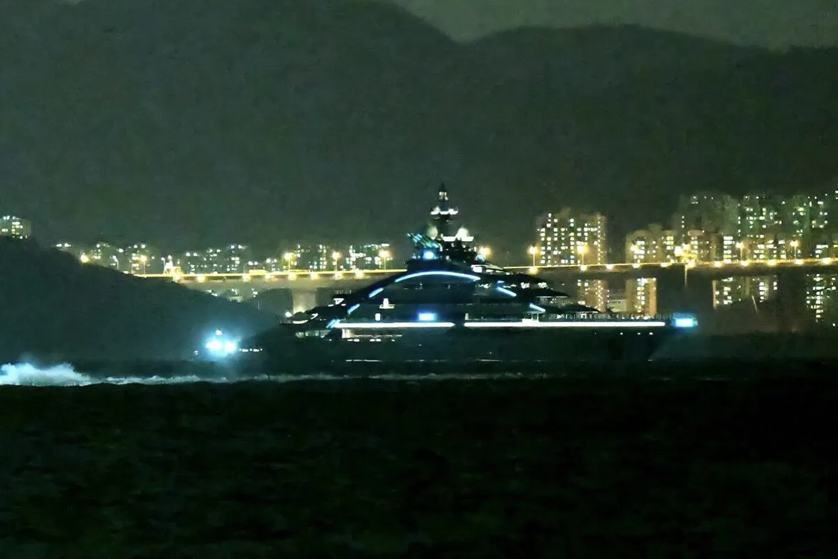 Sanctioned Russian tycoon Mordashov's superyacht Nord found moored on Hong Kong waters on Oct. 5, 2022. (Big Mack/The Epoch Times)