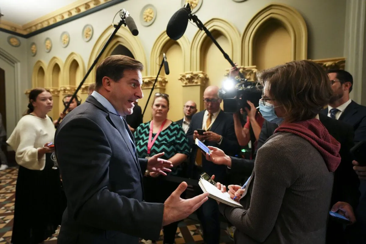 Minister of Public Safety Marco Mendicino arrives at a cabinet meeting on Parliament Hill in Ottawa on Oct. 6, 2022. (The Canadian Press/Sean Kilpatrick)