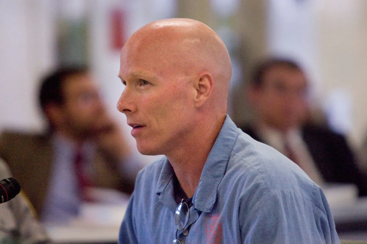 Convicted rapist Richard Gillmore is pictured during his parole hearing in Salem, Ore., in this 2008 photo. (Ross William Hamilton/The Oregonian via AP)
