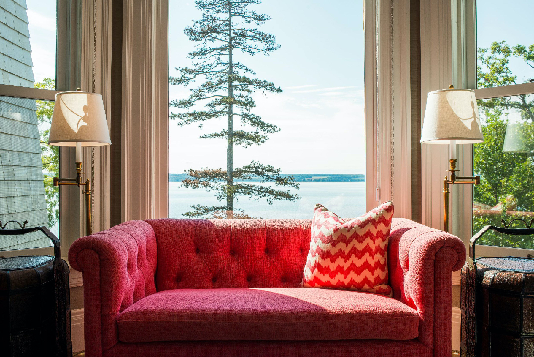 Some rooms at Rowland House in Aurora, New York, overlook Cayuga Lake.