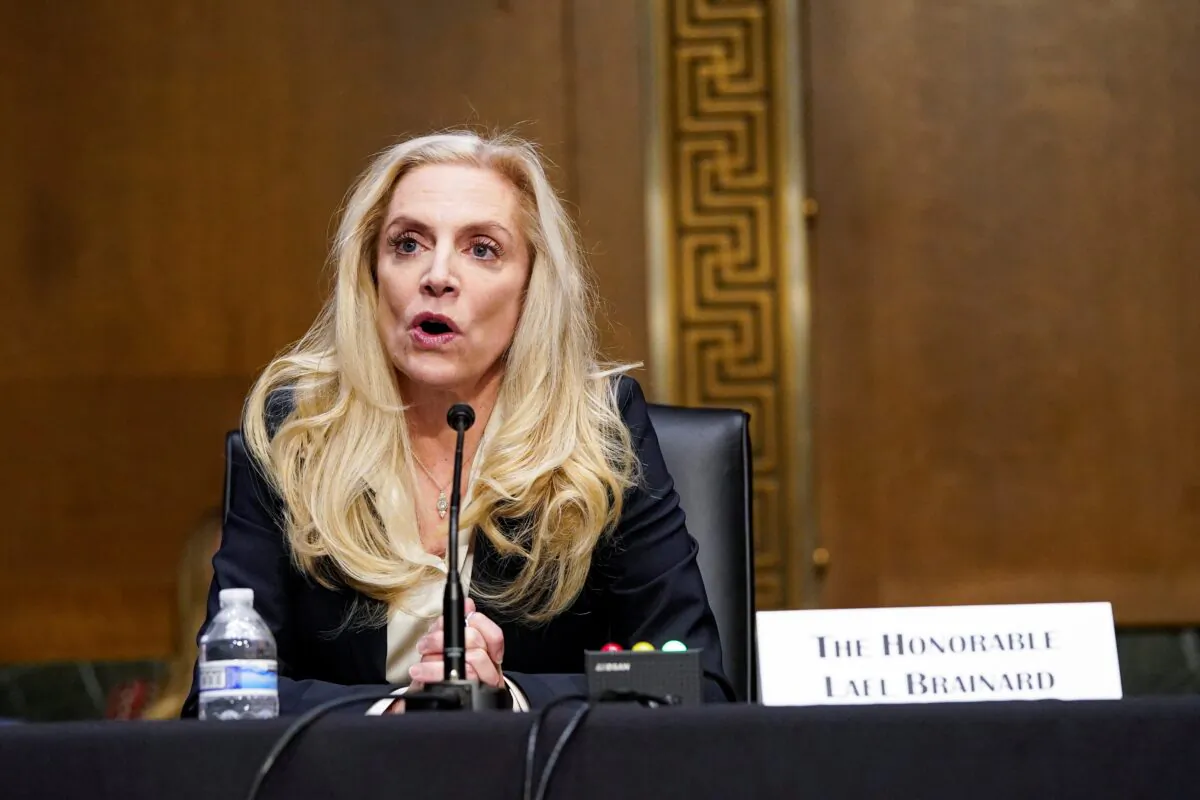 Federal Reserve Board Governor Lael Brainard testifies before a Senate Banking Committee hearing on her nomination to be vice-chair of the Federal Reserve, on Capitol Hill in Washington on Jan. 13, 2022. (Elizabeth Frantz/Reuters)