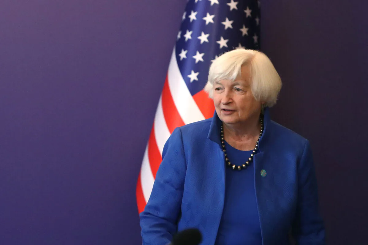 Treasury Secretary Janet Yellen attends a meeting with South Korean Deputy Prime Minister and Minister of Economy and Finance Choo Kyung-ho at Lotte Hotel in Seoul, South Korea, on July 19, 2022. (Chung Sung-Jun/Pool via Reuters)