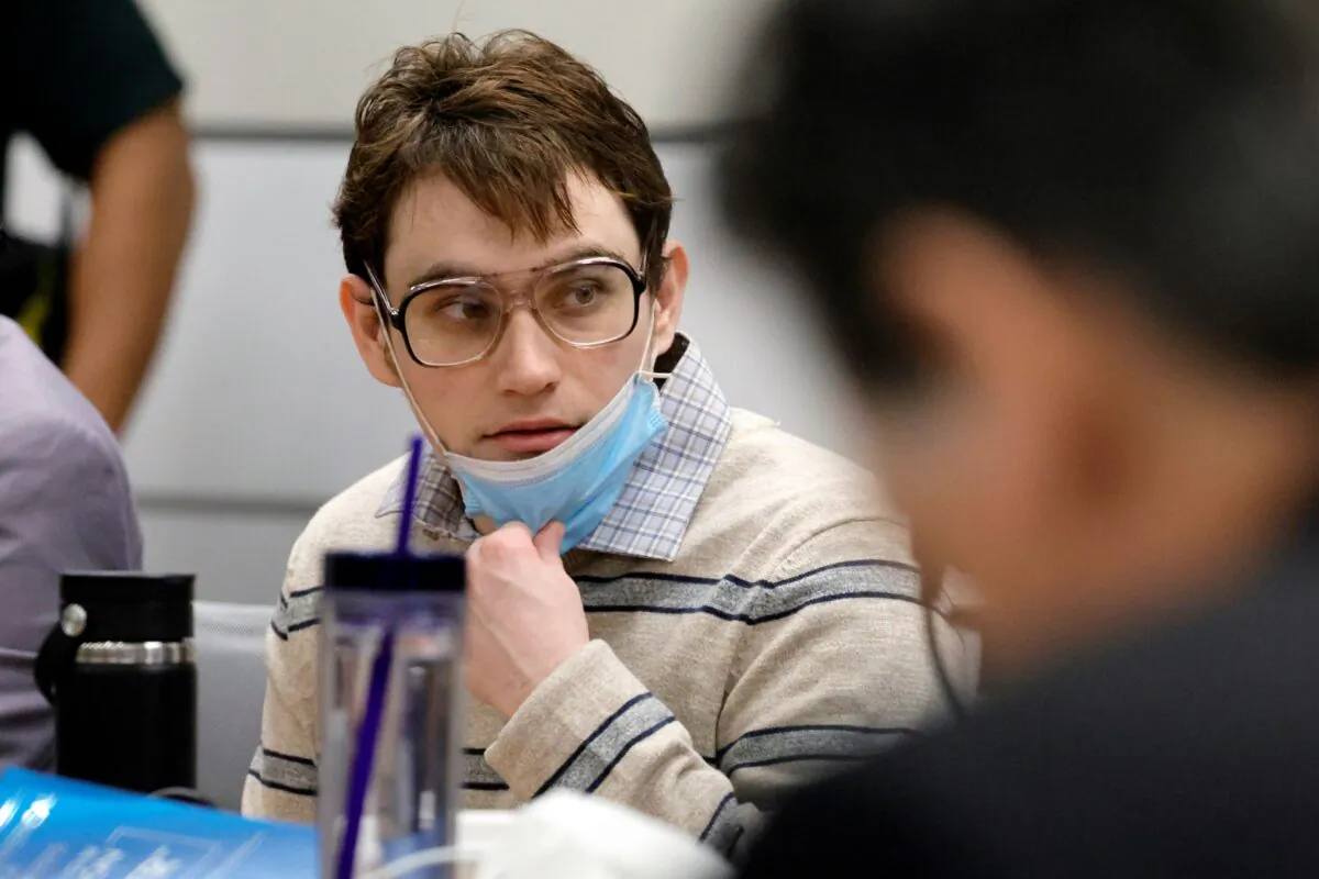 Marjory Stoneman Douglas High School shooter Nikolas Cruz sits at the defense table for closing arguments in the penalty phase of Cruz's trial at the Broward County Courthouse in Fort Lauderdale, Fla., on Oct. 11, 2022. (Amy Beth Bennett/South Florida Sun-Sentinel via AP)