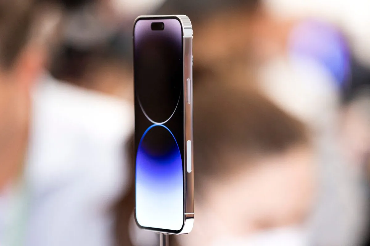 The new iPhone 14 Pro is displayed during a launch event for new products at Apple Park in Cupertino, Calif., on Sept. 7, 2022. (Brittany Hosea-Small/AFP via Getty Images)