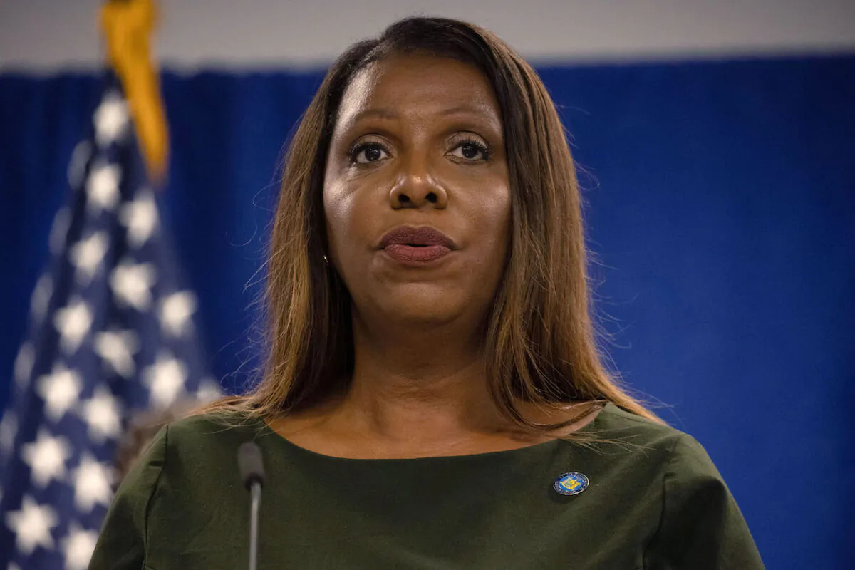 New York Attorney General Letitia James speaks during a press conference in New York on Sept. 21, 2022. (Yuki Iwamura/AFP via Getty Images)