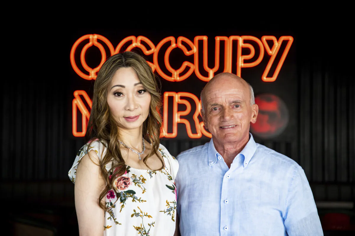 Dennis Tito and his wife Akiko at the company’s Starship rocket base near Boca Chica, Texas, on Oct. 10, 2022. (SpaceX via AP)