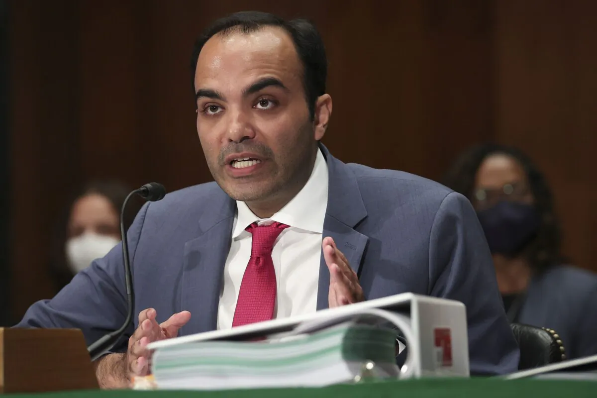 Consumer Financial Protection Bureau Director Rohit Chopra testifies before the Senate Banking, Housing and Urban Affairs Committee April 26, 2022 in Washington, DC. (Win McNamee/Getty Images)