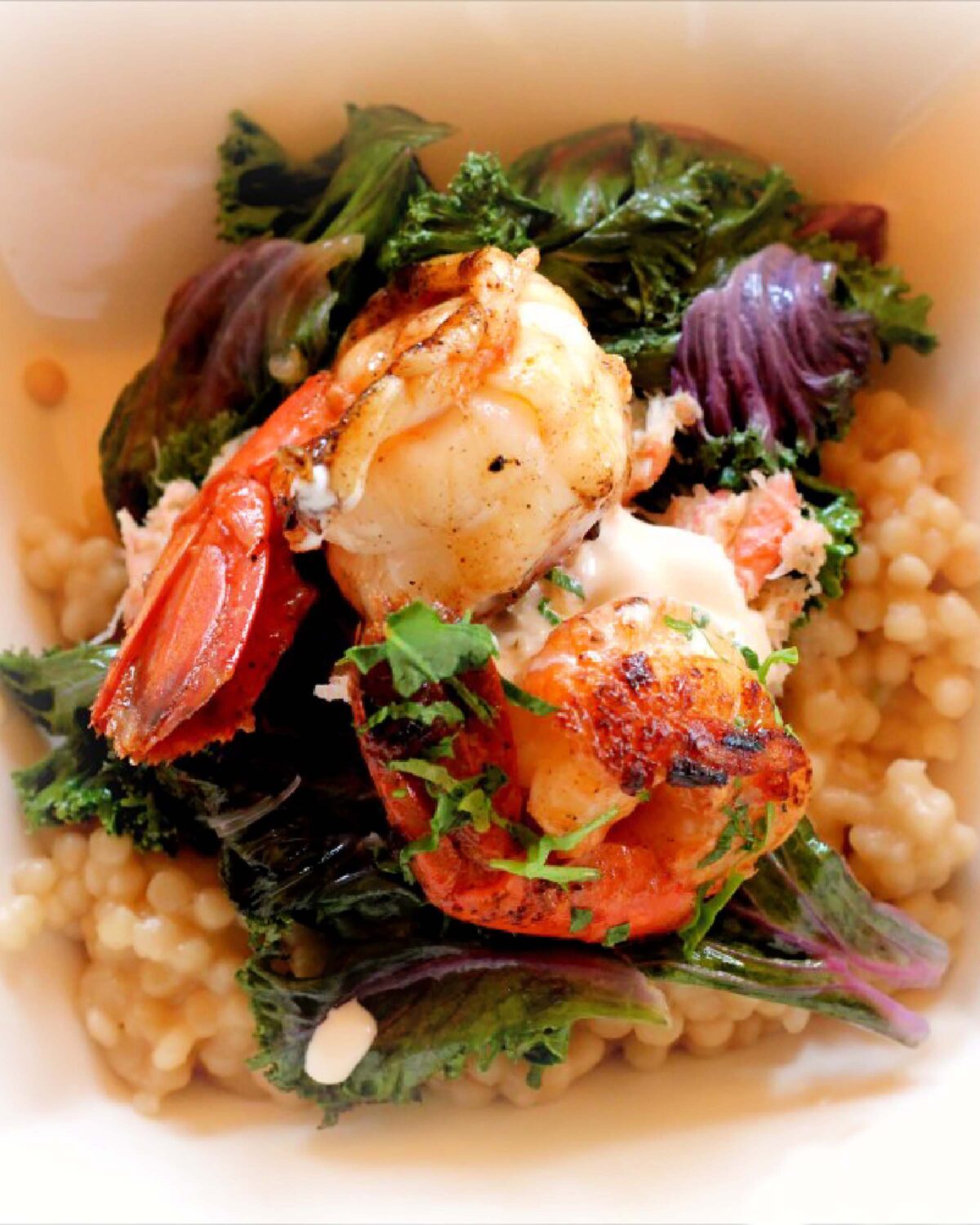 shrimp and kale couscous
