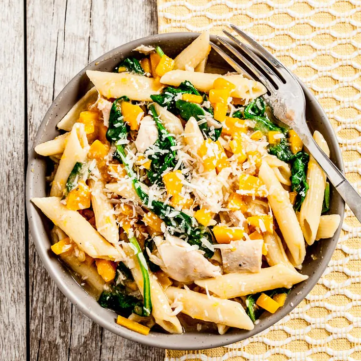 Deliciously healthy butternut squash penne. (Courtesy of Amy Dong)