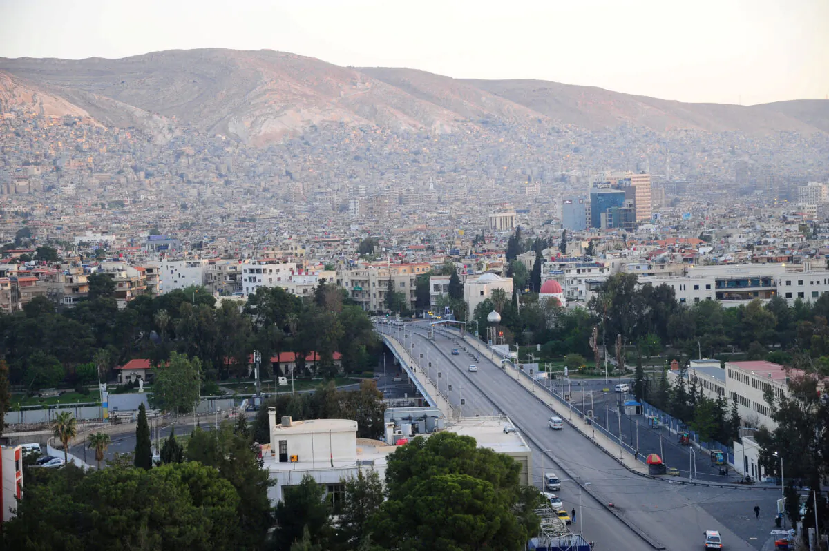 The city of Damascus, Syria, on April 14, 2018. (SANA/Handout via Reuters)