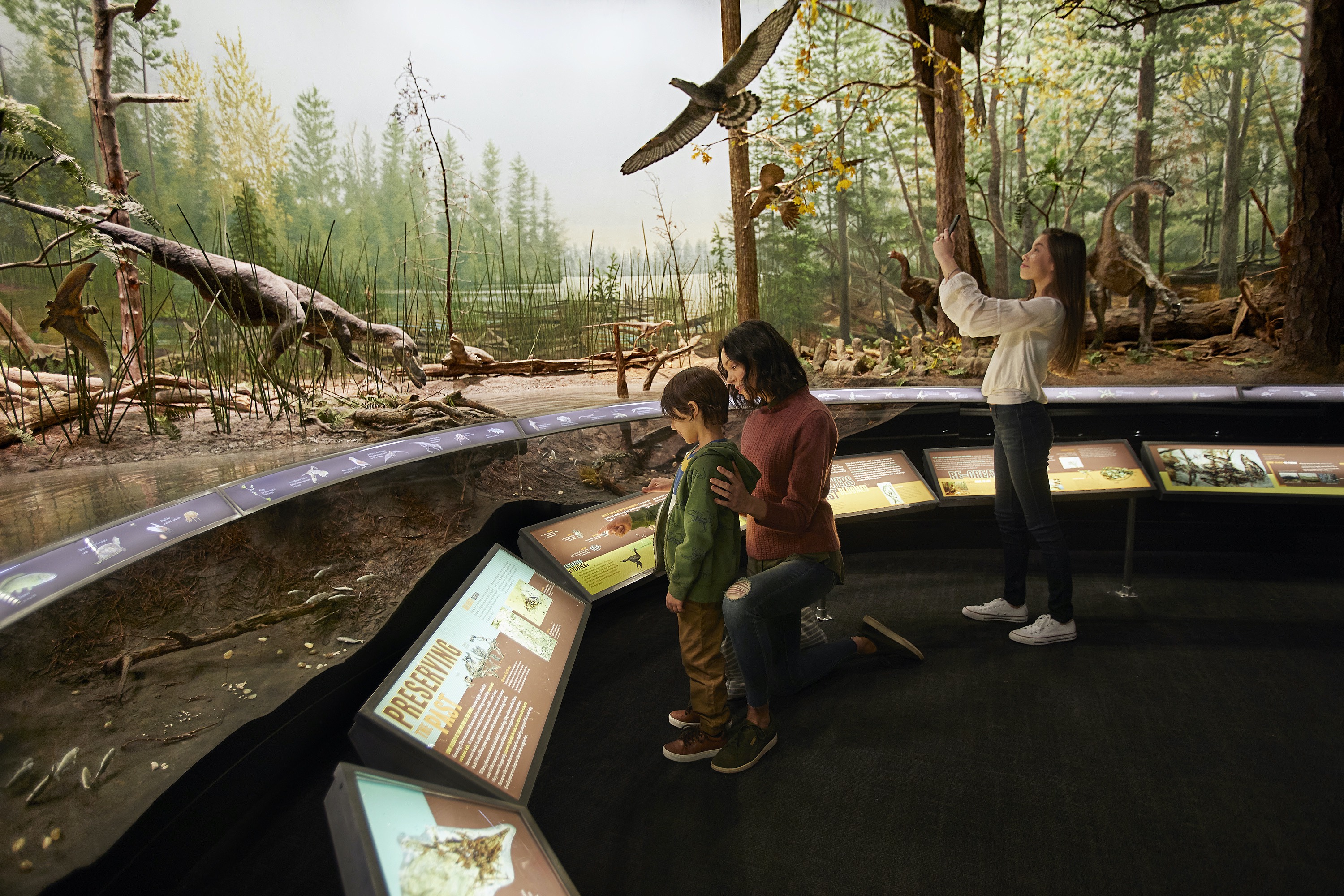 A family at the The Center of Science and Industry Museum