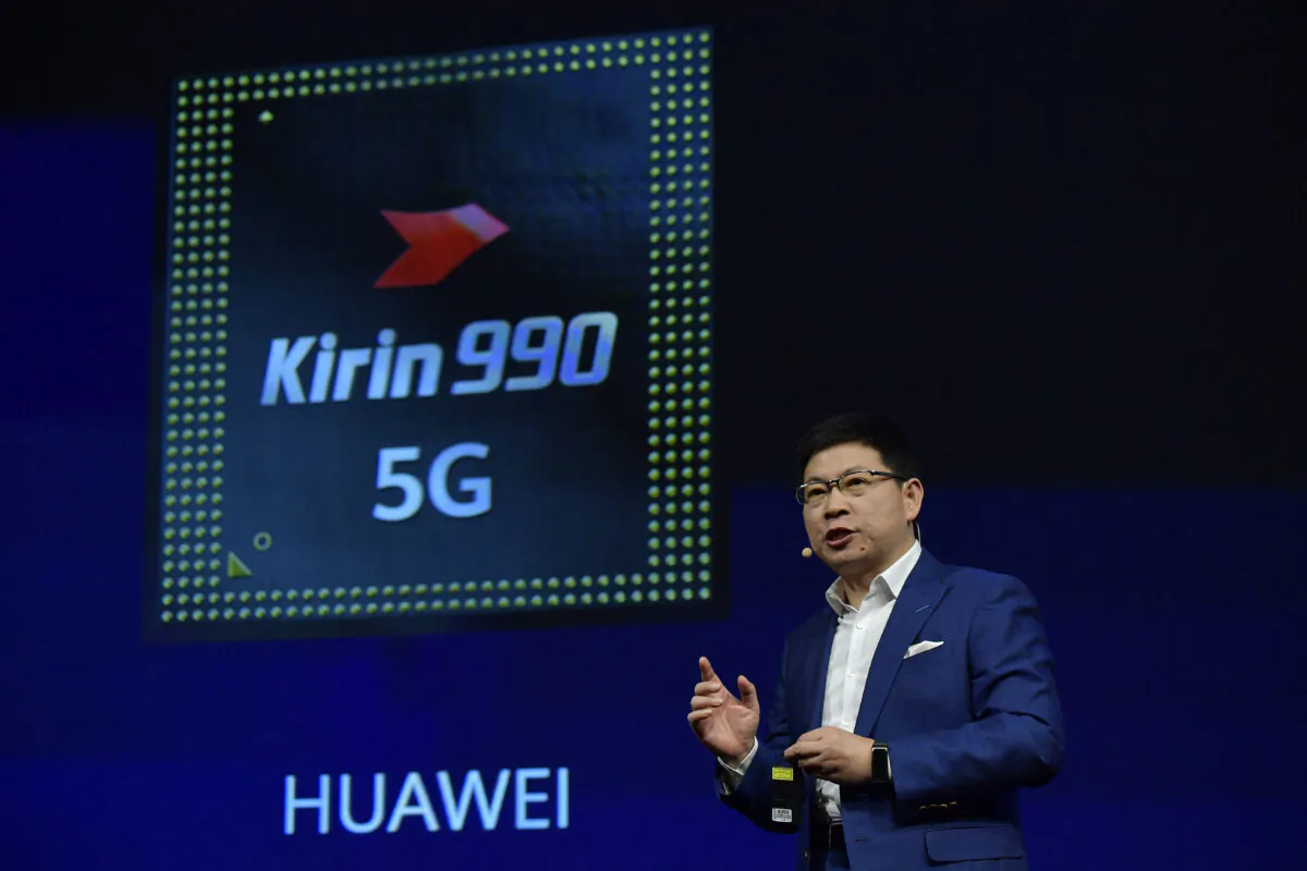 Richard Yu (Yu Chengdong), head of Huawei's consumer business, speaks during the presentation of a Kirin 990 5G chip set at the international electronics and innovation fair IFA in Berlin on Sept. 6, 2019. (Tobias Schwarz/AFP via Getty Images)