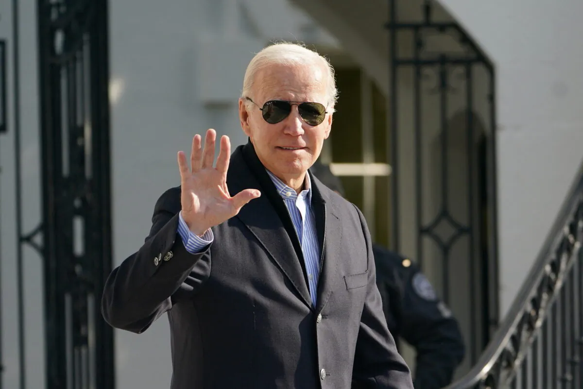 U.S. President Joe Biden walks to board Marine One on the South Lawn of the White House in Washington, on Oct. 12, 2022. (Mandel Ngan/AFP via Getty Images)