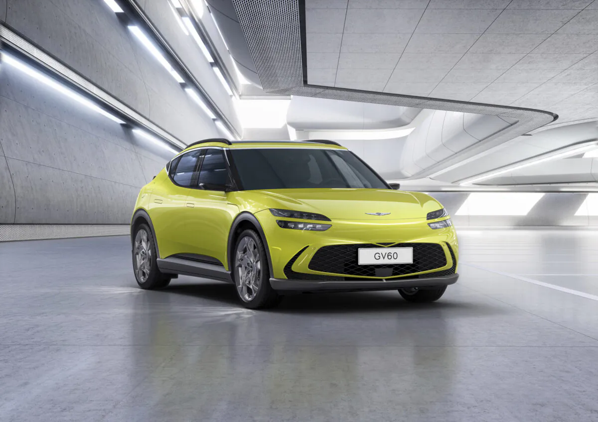The 2023 Genesis GV60, an all-electric SUV that has an EPA-estimated range of up to 248 miles. (Courtesy of Hyundai Motor America via AP)