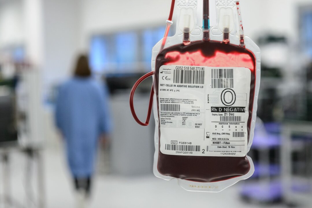 Undated photo of a bag of blood. (NHS via PA)