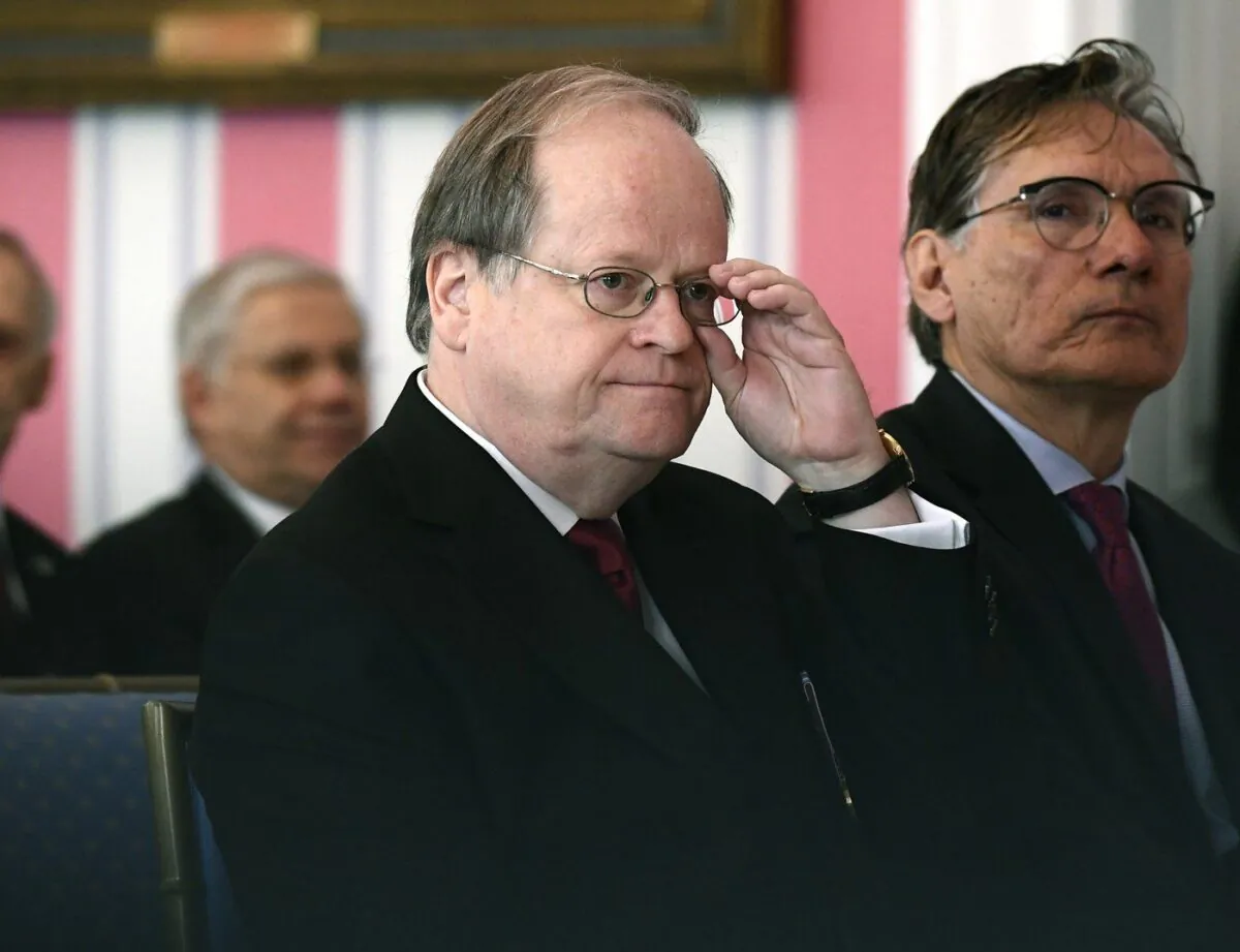 Former justice of the Supreme Court of Canada Thomas Cromwell looks on before being invested as a Companion of the Order of Canada during a ceremony at Rideau Hall in Ottawa on March 14, 2019. (The Canadian Press/Justin Tang)
