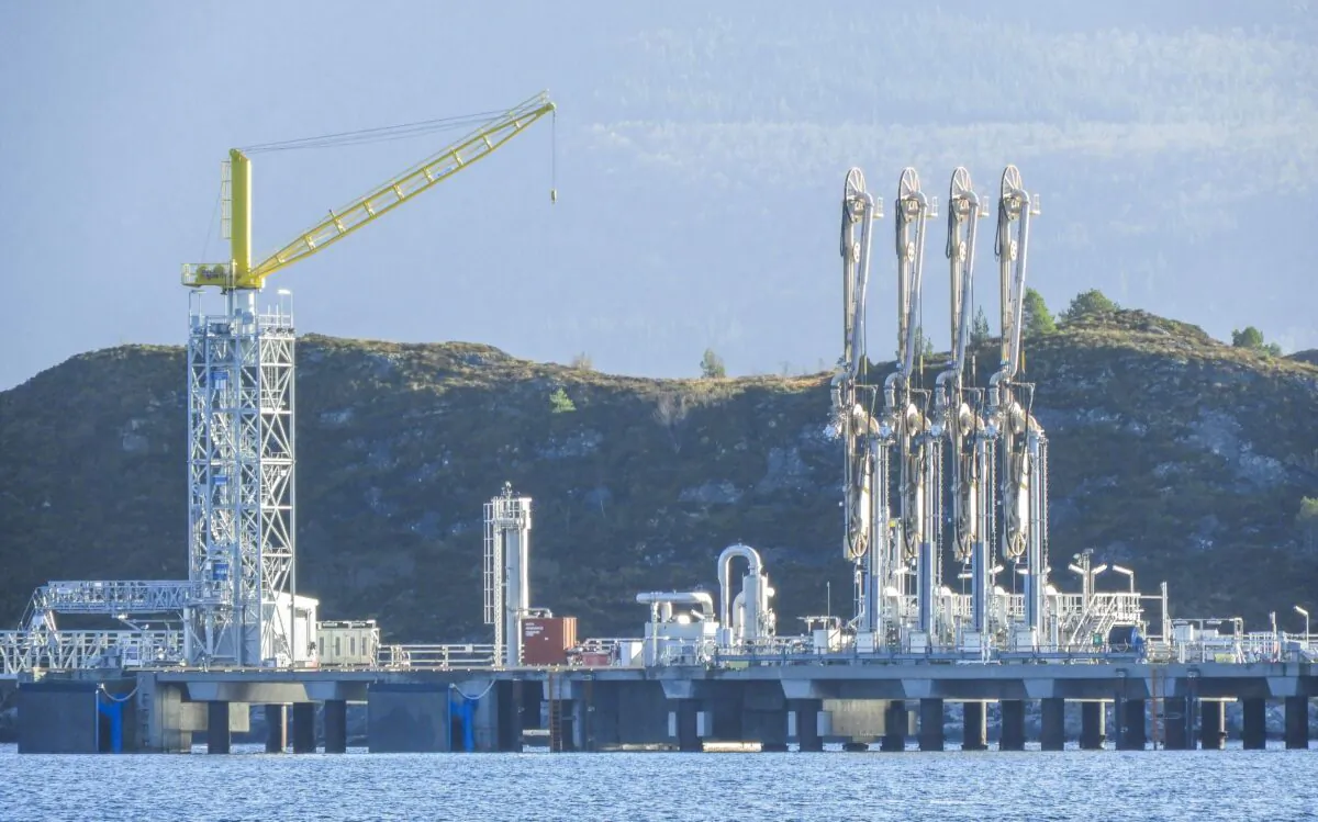 The Ormen Lange land plant, or Nyhamna gas plant in Aukra, which receives and processes gas from the Ormen Lange field in the Norwegian Sea is seen on Oct. 13, 2022. (Frank Einar Vatne/NTB/AFP via Getty Images)