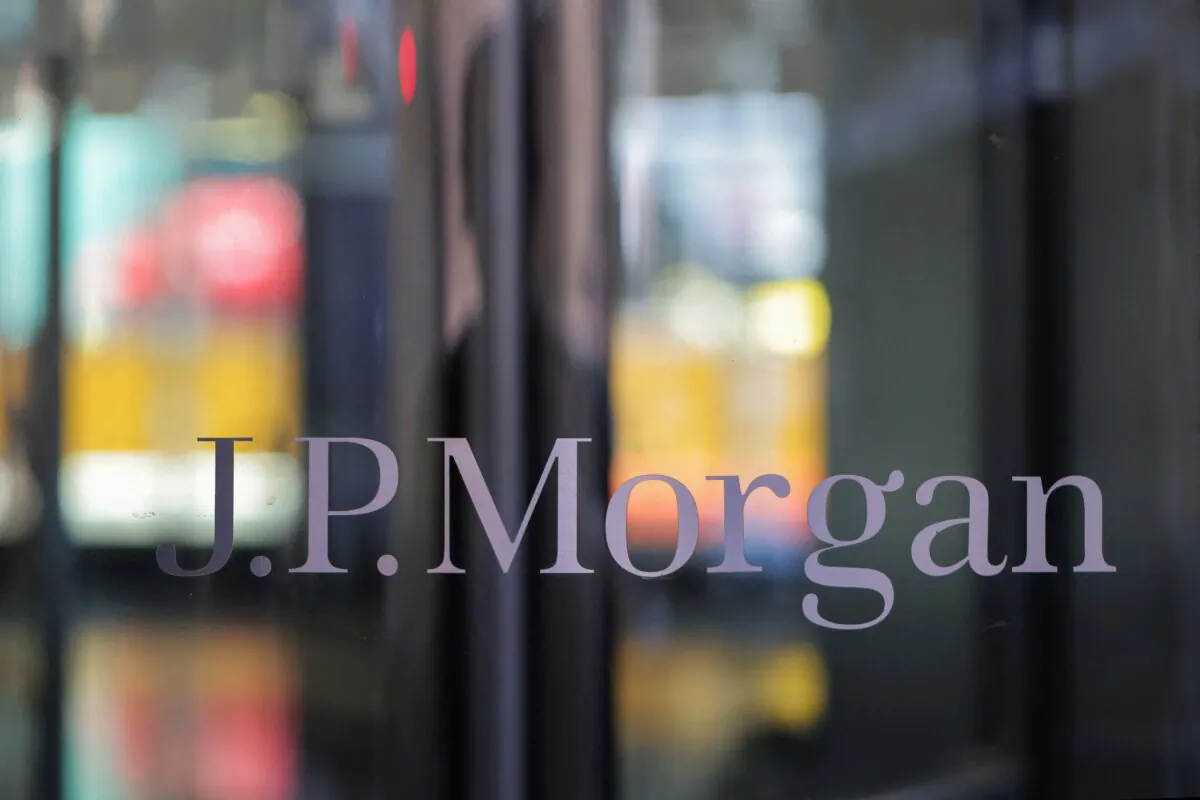 Signage at the JPMorgan Chase & Co. New York Head Quarters in Manhattan, N.Y., on June 30, 2022. (Andrew Kelly/Reuters)