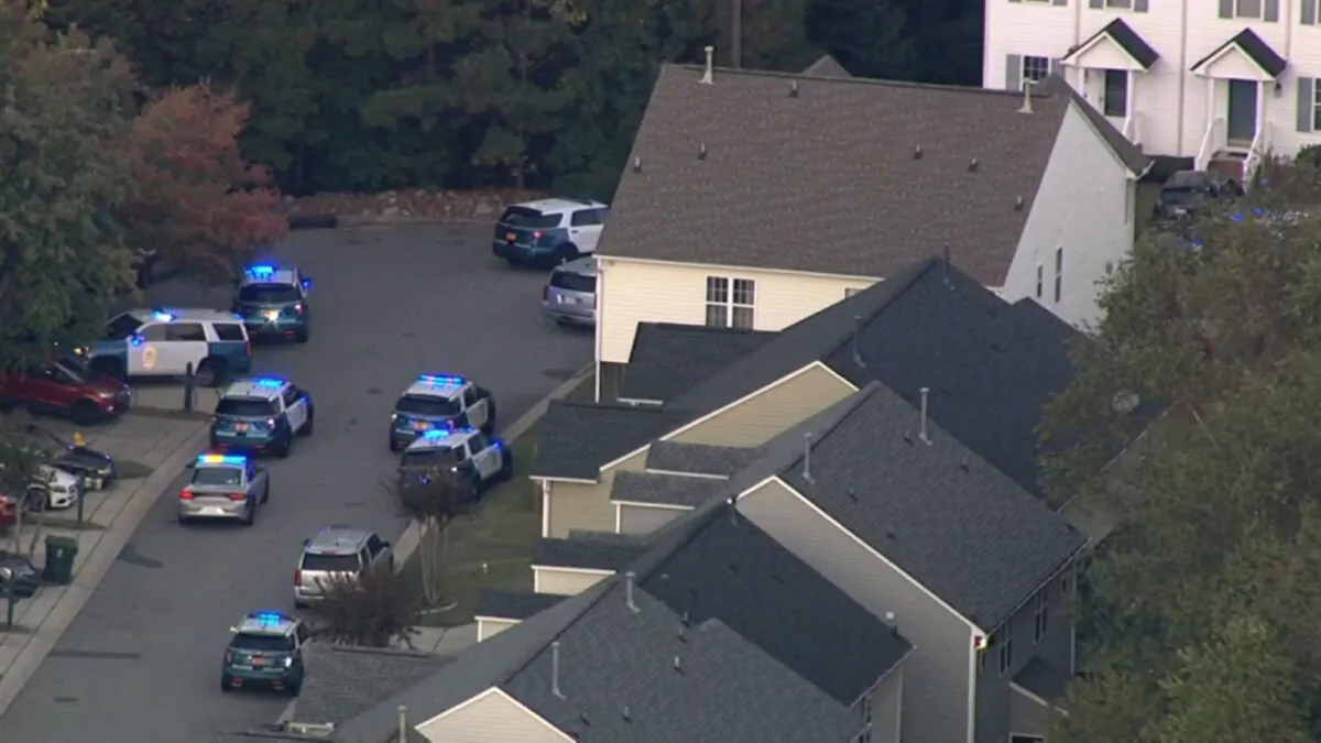 North Carolina police respond to an active shooter in an east Raleigh neighborhood on Oct. 13, 2022. (Courtesy of WTVD)