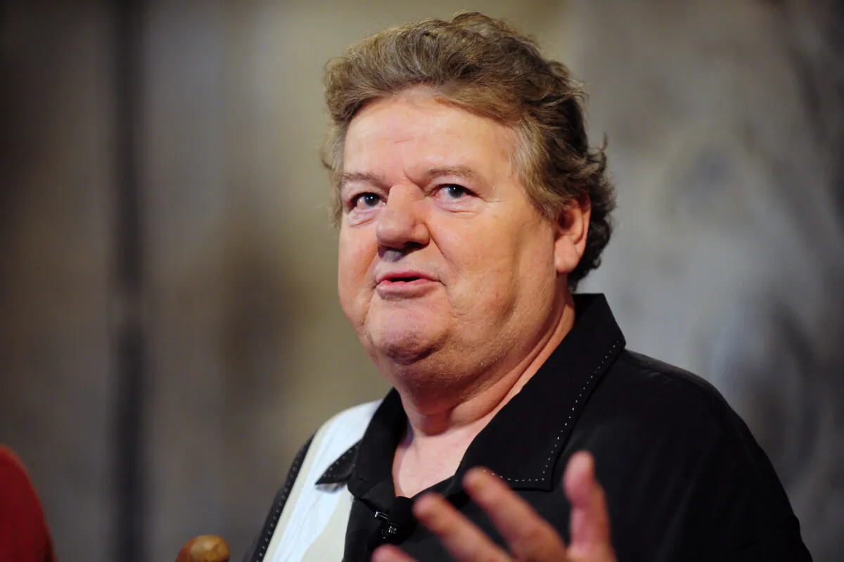 Actor Robbie Coltrane talks during a media preview of The Wizarding World of Harry Potter-Diagon Alley at the Universal Orlando Resort in Orlando, Fla., on June 19, 2014. (David Manning/Reuters)
