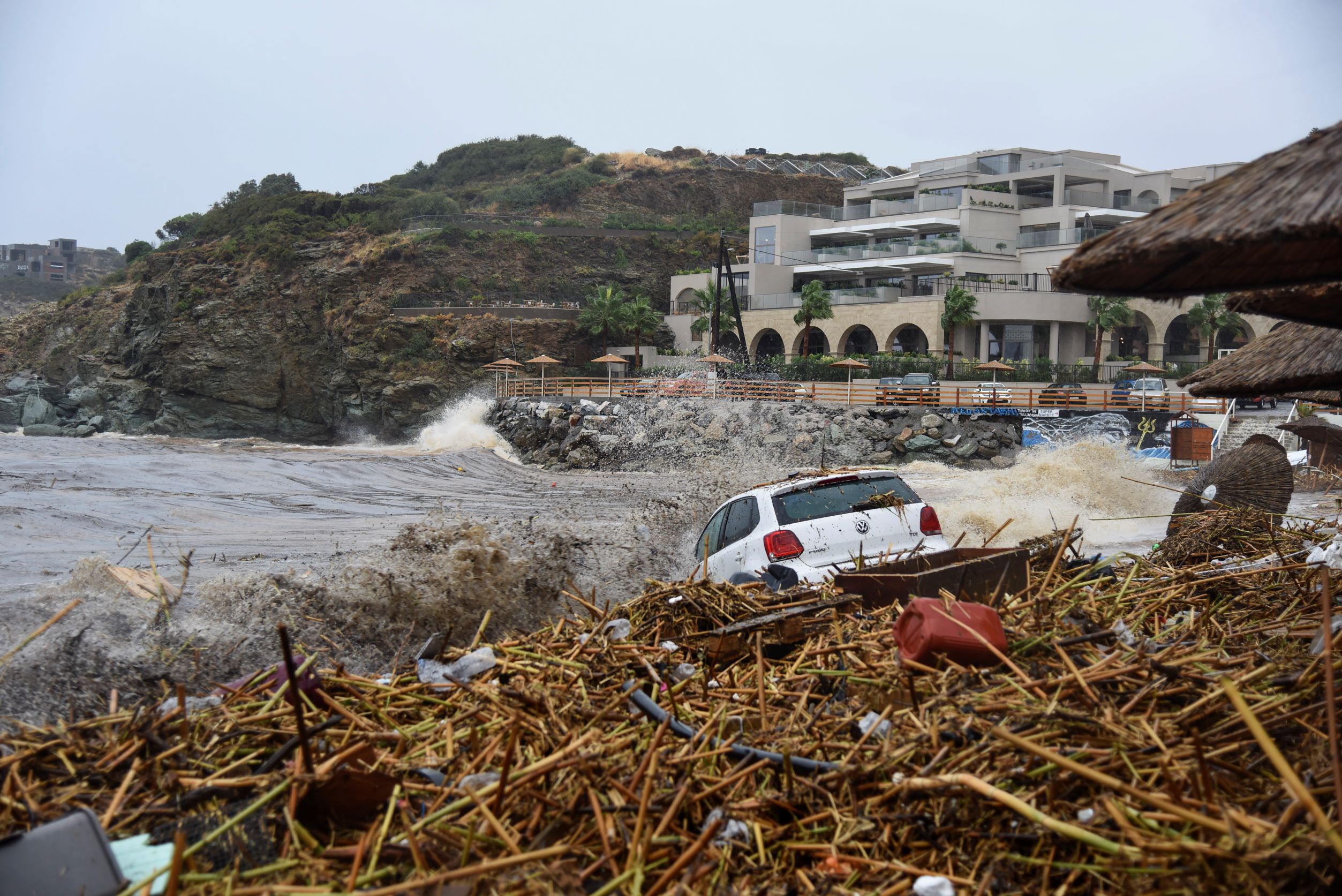 Torrential rainfall on the island of Crete, Greece.