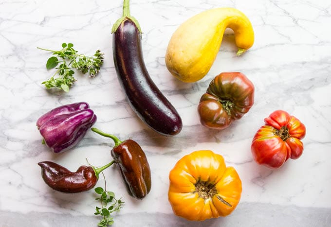vegetables for Ratatouille