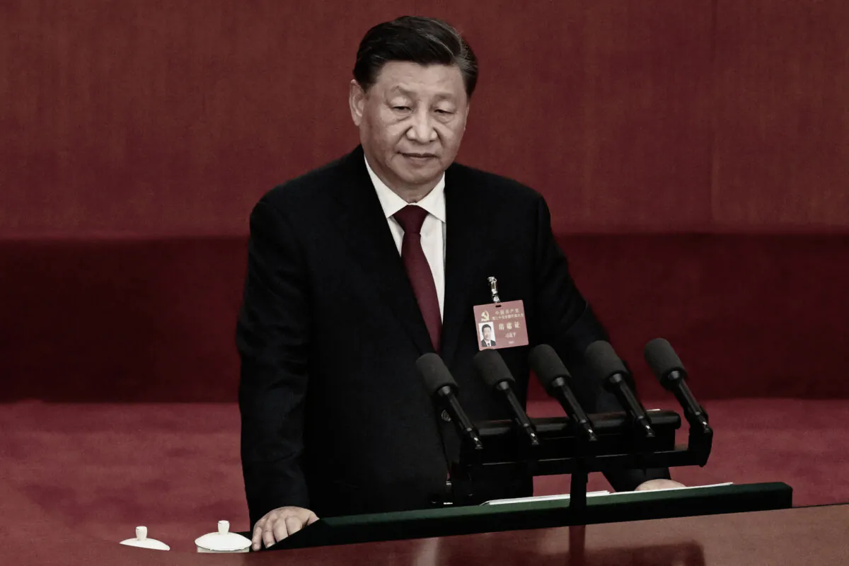 Chinese leader Xi Jinping gives a speech during the opening session of a five-year Chinese Communist Party political conference in Beijing on Oct. 16, 2022. (Noel Celis/AFP via Getty Images)