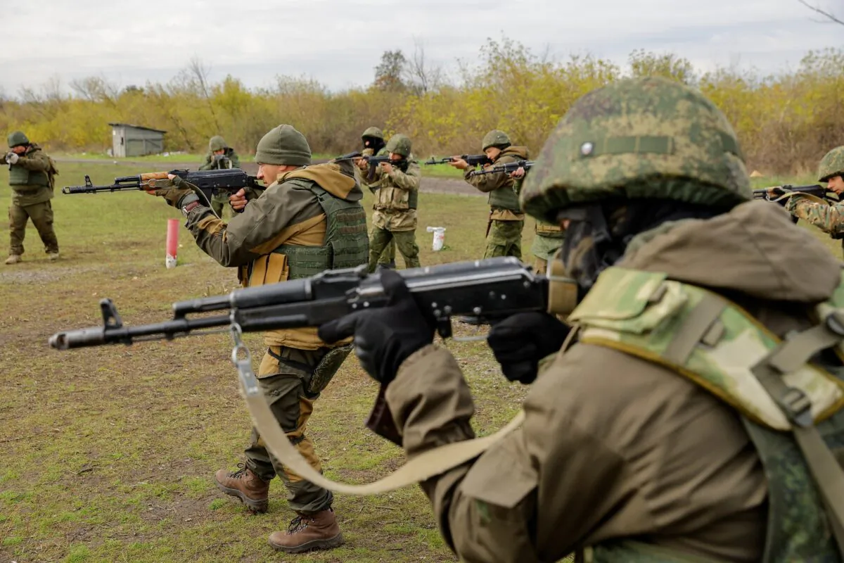 Newly mobilized Russian reservists train at a shooting range in the course of Russia–Ukraine conflict in the Donetsk region, Russian-controlled Ukraine, on Oct. 10, 2022. (Alexander Ermochenko/Reuters)