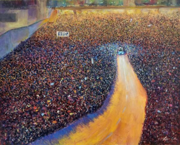 The scene of Hong Kong people fighting for freedom in 2019