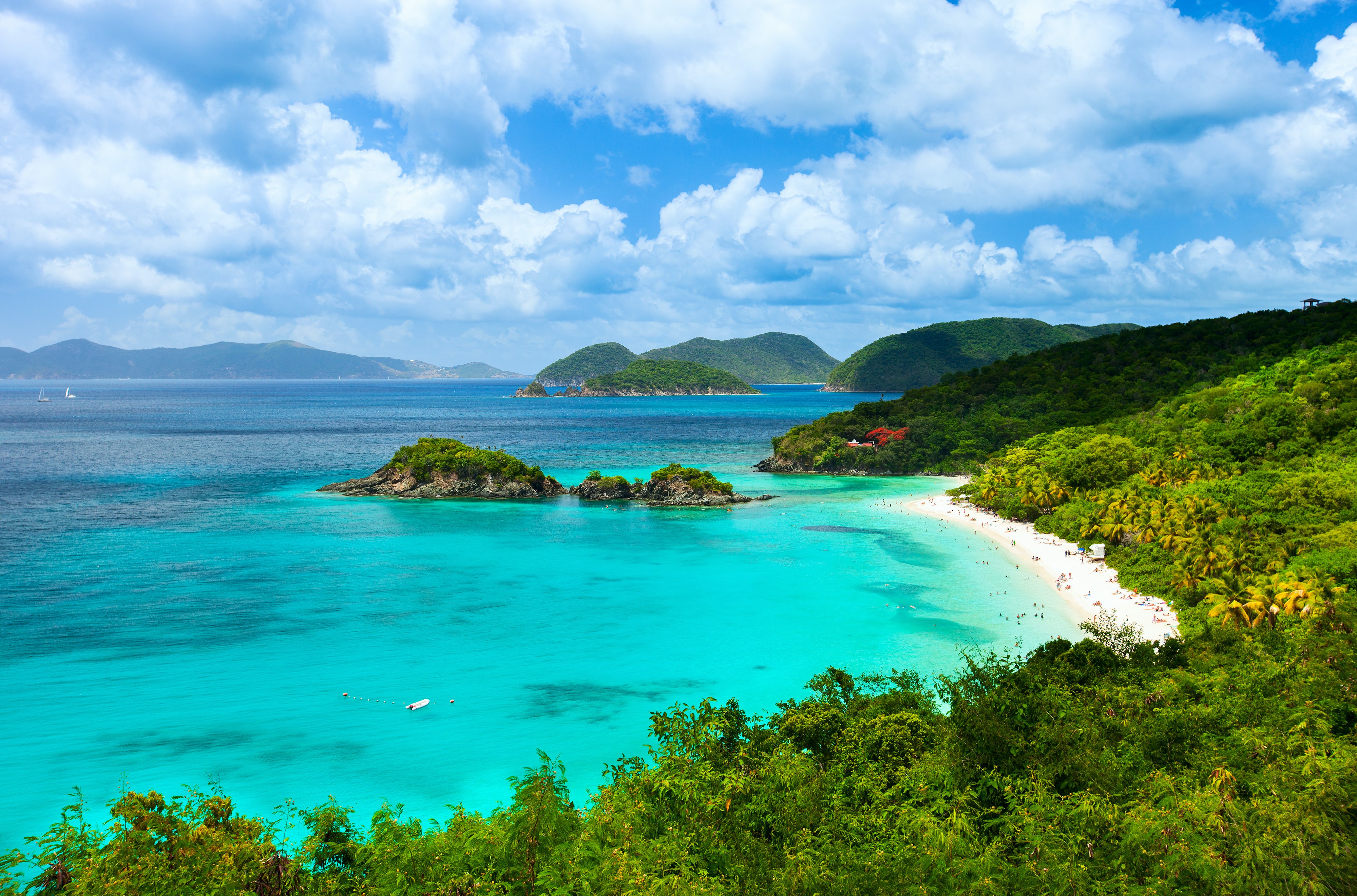 Aerial view of Trunk bay on St John island
