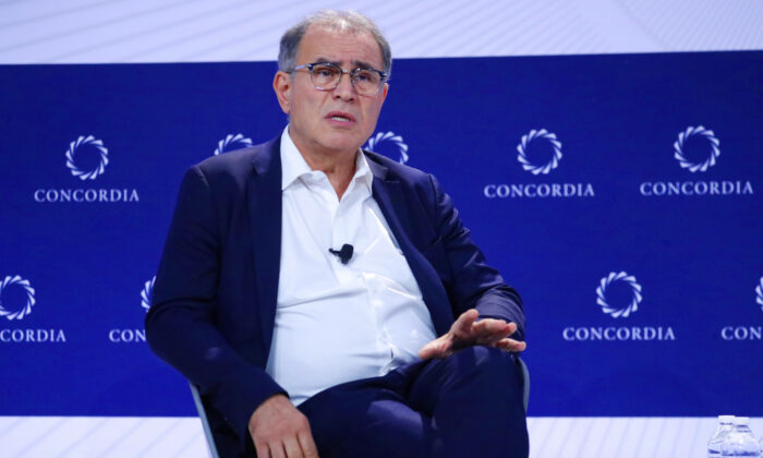 Nouriel Roubini, professor at New York University, speaks during the 2022 Concordia Annual Summit - Day 3 at Sheraton, New York, on Sept. 21, 2022. (John Lamparski/Getty Images for Concordia Summit)